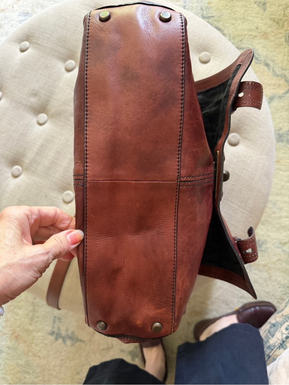 Fossil Brown Leather Crossbody Satchel - Picture 11 of 15